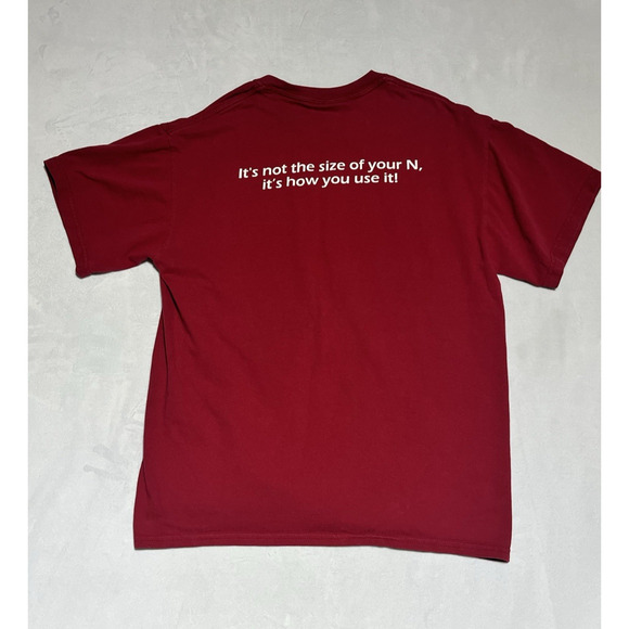 Stanford Political Science Tee Adult Size Medium Red "Not the Size of Your N" - Picture 2 of 9